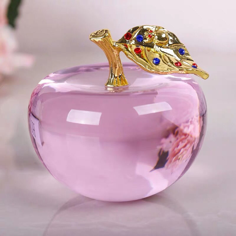 创意水晶苹果情人节礼物送女友老师生日结婚家居装饰品平安果摆件