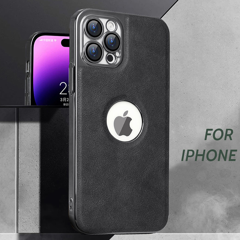 适用苹果12 Pro电镀皮革手机壳全包防摔磨砂超薄iPhone保护壳
