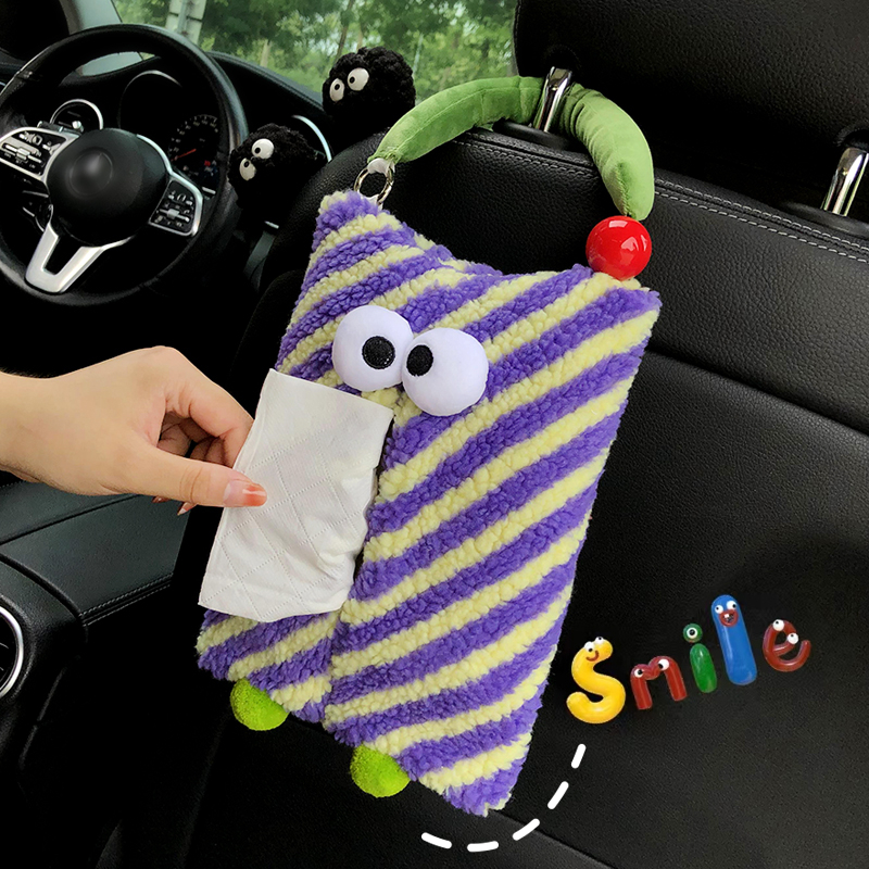 车载纸巾盒挂式可爱高颜值创意汽车纸抽袋车用收纳挂袋车内抽纸巾