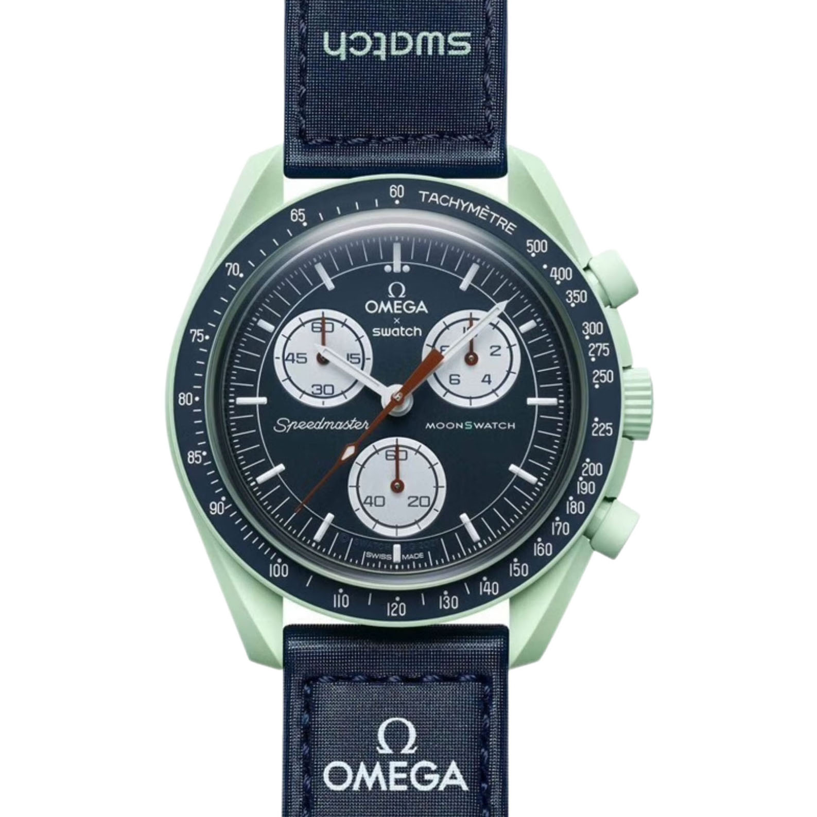 全新未使用 Omega/欧米茄 品/斯沃琪联名款蓝/地球款腕表/表径42/
