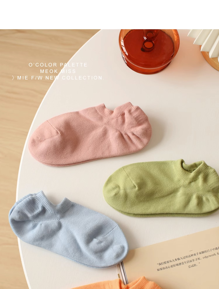 袜子女浅口隐形短袜春秋季ins潮夏天薄款防滑不掉跟纯色船袜