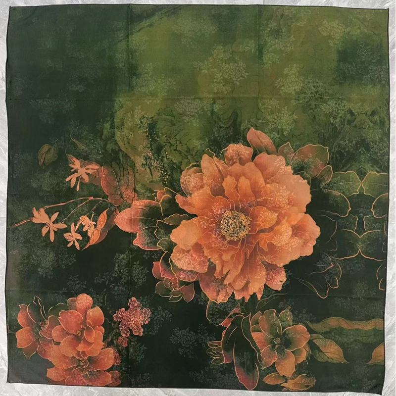 X045天香110*110花萝双面双色丝巾围巾披肩